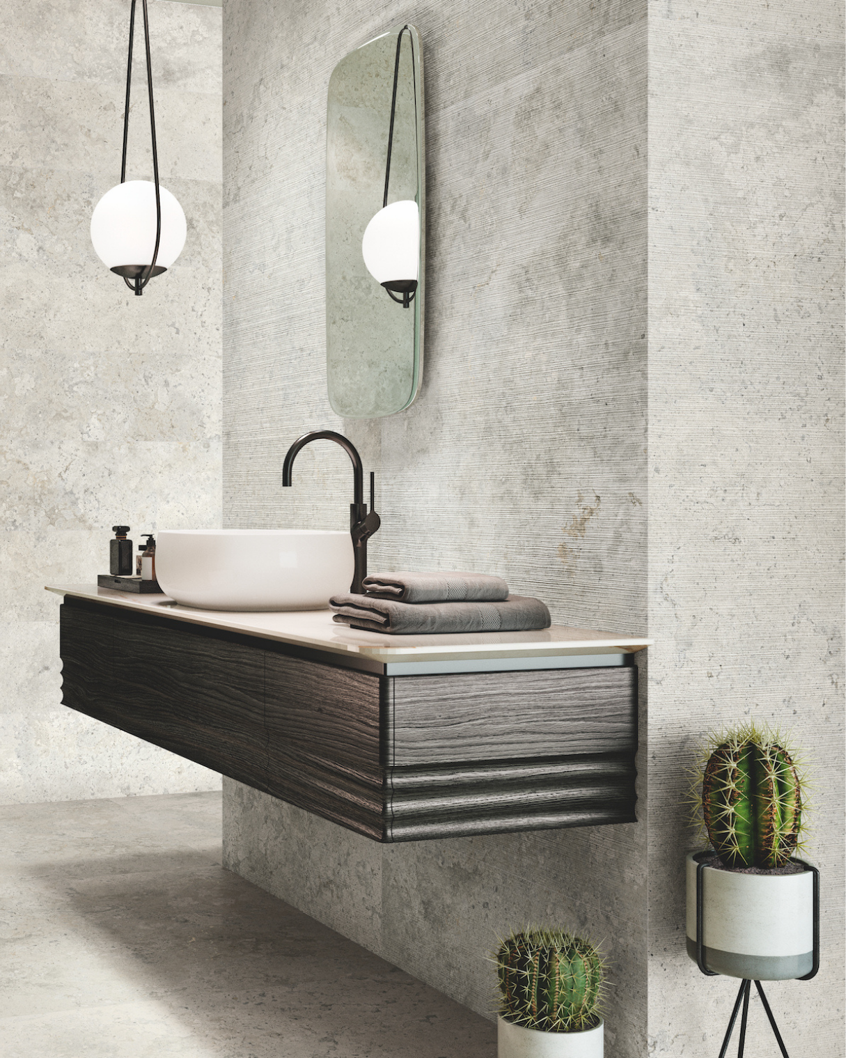 Bali Deco Orizon - 12"x36" - Grey - Matte