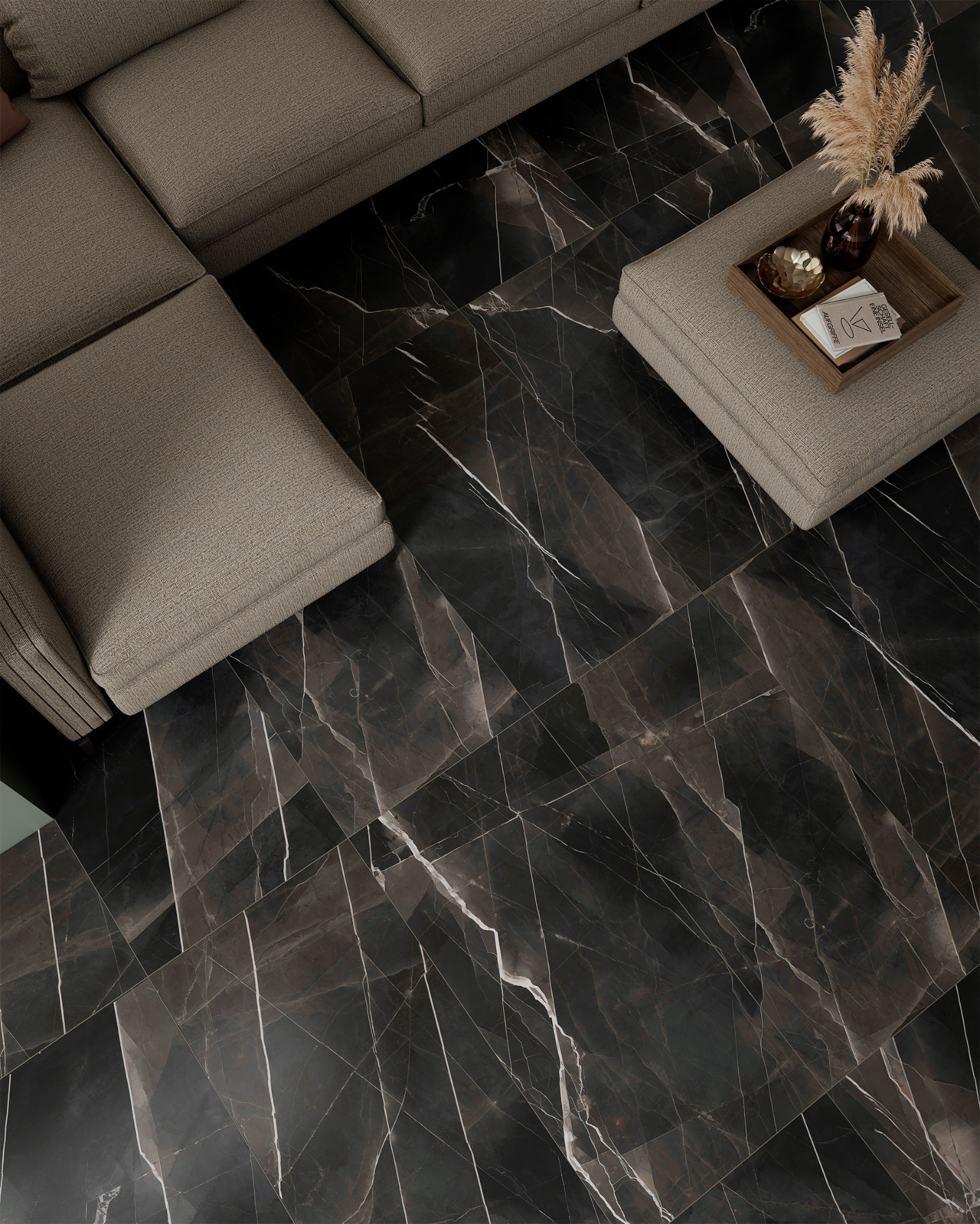 Cala Black - 24"x48" - Black - Satin