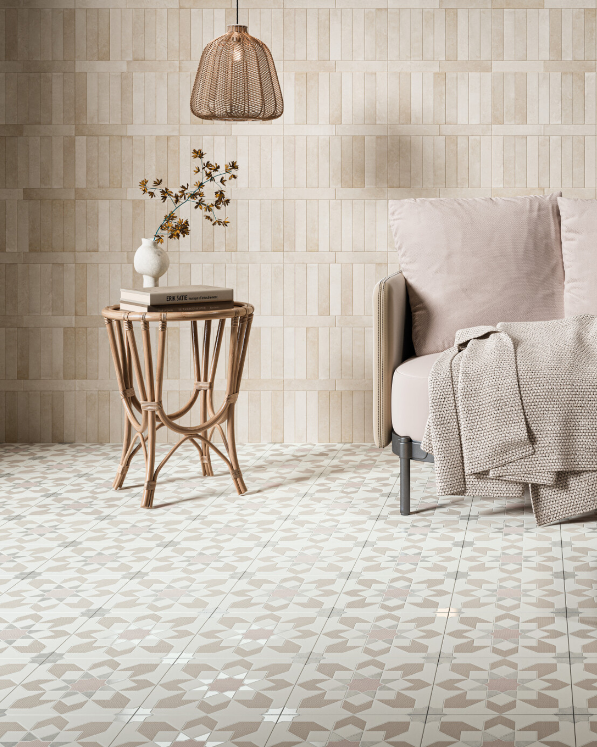 Dolma - 8.8"x8.8" - Taupe Flower - Matte