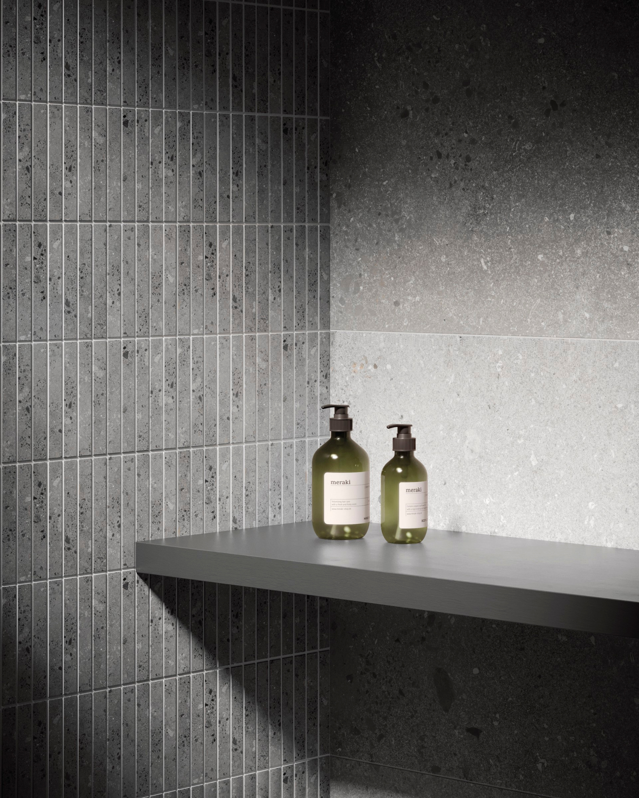 Langley Stripe Mosaic  - 1"x6" (12x12 Sheet) - Ash - Matte