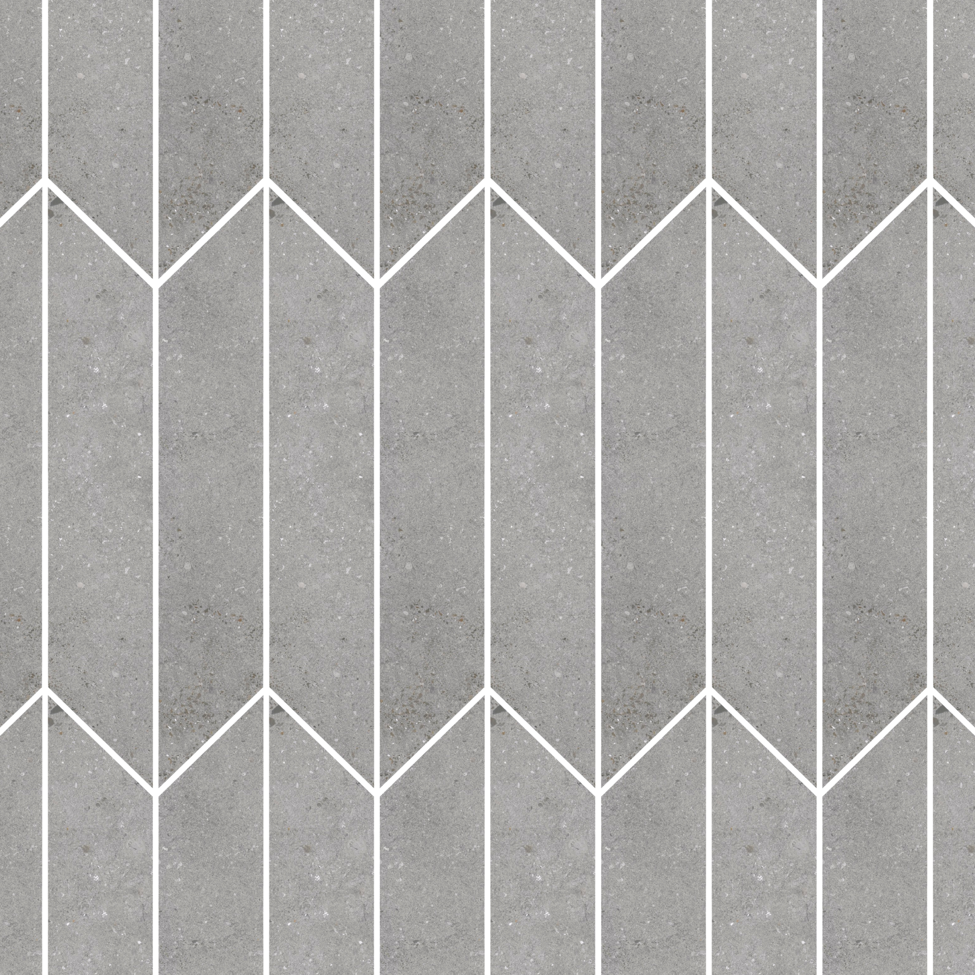 Langley Chevron - 2.5"x15" - Ash - Matte